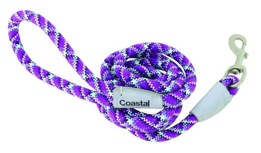 Pro Active Woven Reflective Rope Leash, Woven Violet, 1" x 6' Dog 1pc