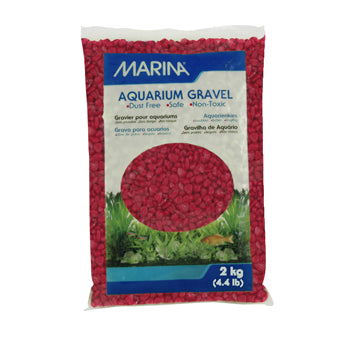Marina Decorative Aquarium Gravel, Red, 2 Kg (4.4 Lbs)