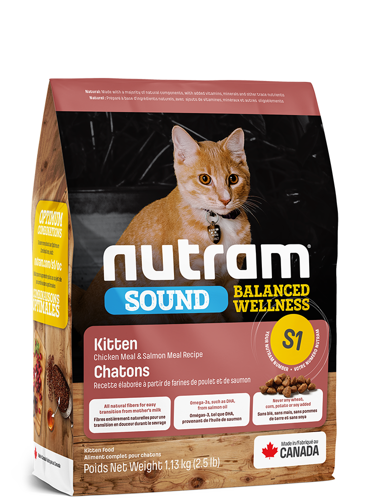 Nutram Sound (S1) Kitten, Chicken and Salmon Cat 2.5lbs