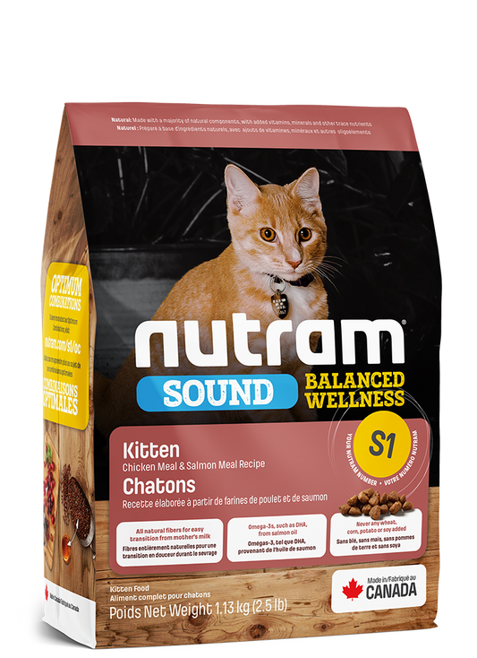 Nutram Sound (S1) Kitten, Chicken and Salmon Cat 2.5lbs