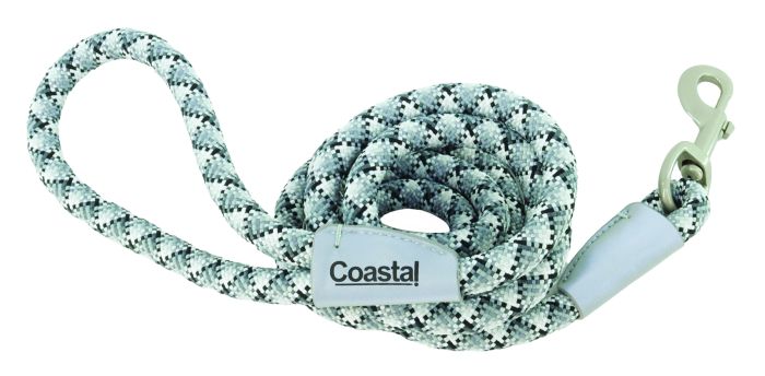 Pro Active Woven Reflective Rope Leash, Grey Scale, 1" x 6' Dog 1pc