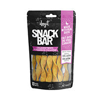 Dogit SnackBar Duck Collagen Twists - 10 pieces - 5 in (12.7 cm) - 1-1.5 cm dia - approx 100 g (3.5 oz)
