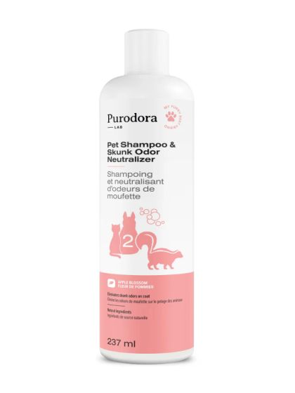 Purodora Lab Pet Shampoo & Skunk Odor Neutralizer, Apple Blossom 237ml (STEP 2)