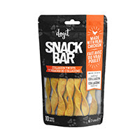 Dogit SnackBar Chicken Collagen Twists - 10 pieces - 5 in (12.7 cm) - 1-1.5 cm dia - approx 100 g (3.5 oz)