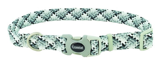Pro Active Adjustable Woven Reflective Dog Collar, Grey Scale, 1" x 18-26" Dog 1pc