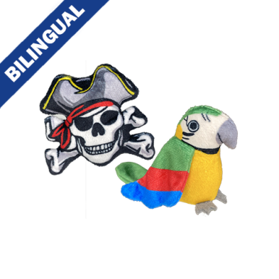 Multipet Margaritaville Pirate Skull & Parrot Cat Toy (2 Pack)
