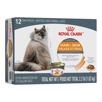 Royal Canin Feline Care Nutrition Hair & Skin Slices in Gravy Multipack 12 / 3oz