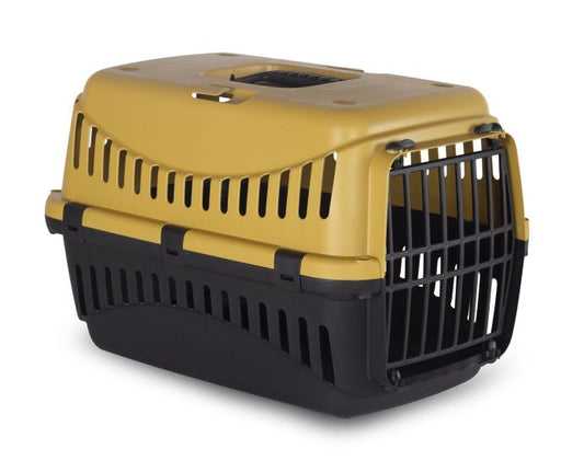 Bergamo Gipsy Eco Small Plastic Door Pet Carrier Honey Dog 1pc 46x31x32cm