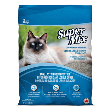 Super Mix Unscented Clumping Cat Litter, 18.1 Kg (40 Lbs) Bag