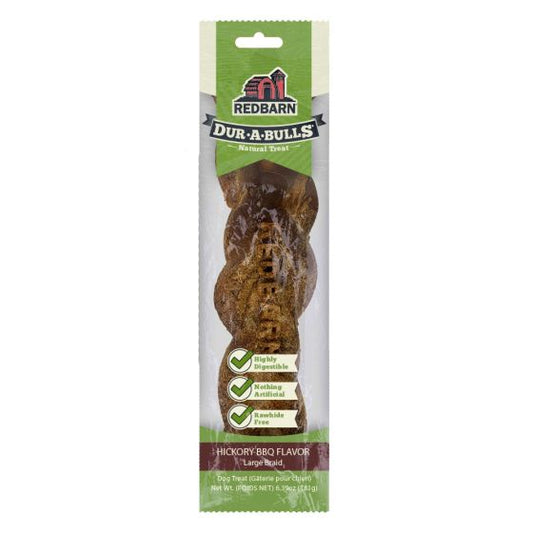 Redbarn Dur-A-Bulls Braid Hickory BBQ Flavor, Large 1pc