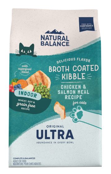 Natural Balance Original Ultra Broth Coated Kibble Chicken & Salmon Grain Free Indoor Cat 15lb