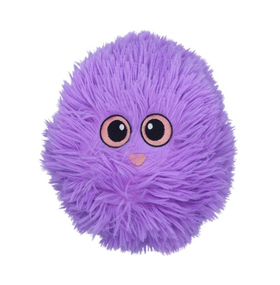 Bud'Z Plush Dog Toy 3 Layers Fabric - Fluffy Ball, Purple, Big 7in