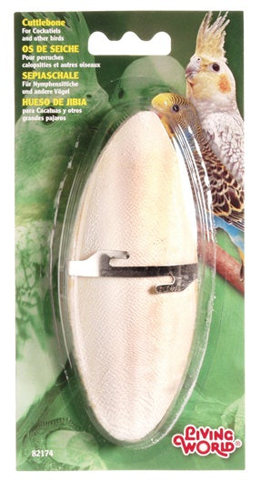 Living World Cuttlebone with Holder - Medium - 13.5 - 15 cm (5" - 6")