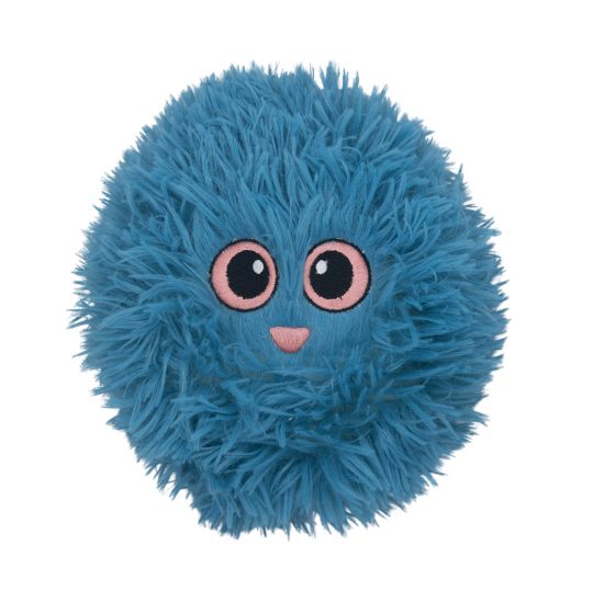 Bud'Z Plush Dog Toy 3 Layers Fabric - Fluffy Ball, Steel Blue, Big 7in
