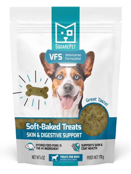 Square Pet VFS Skin & Digestive Support, Hydrolyzed Pork, Soft-Baked Dog Treats 170g