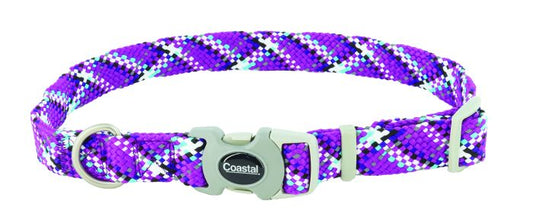 Pro Active Adjustable Woven Reflective Dog Collar, Woven Violet, 3/4" x 12-18" Dog 1pc