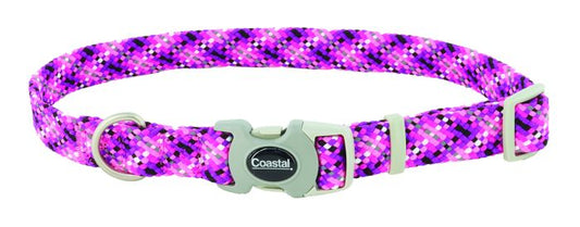 Pro Active Adjustable Woven Reflective Dog Collar, Pixel Pink, 1" x 18-26" Dog 1pc