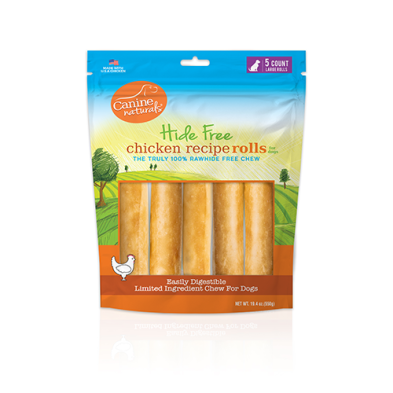 Canine Naturals Hide Free Chicken Recipe 7" Roll (5 Pack)