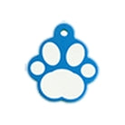 Pet Tag - Paw Print Large Blue