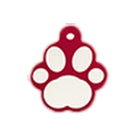 Pet Tag - Paw Print Large Red