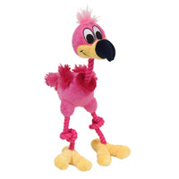Dogit Puppy Luvz Plush Dog Toy with Squeaker - Pink Flamingo