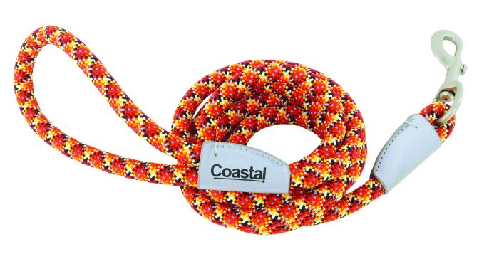 Pro Active Woven Reflective Rope Leash, Burning Blocks, 1" x 6' Dog 1pc