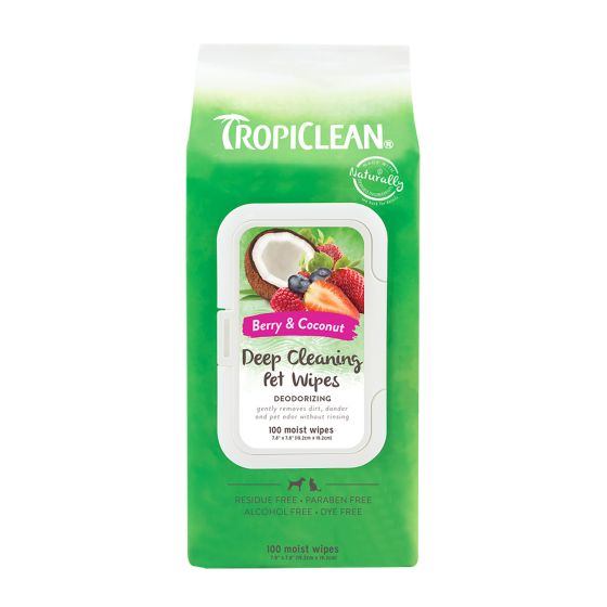 Tropiclean Deep Cleaning Deodorizing Pet Wipes 100pk