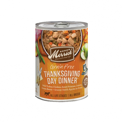 MERRICK GRAIN FREE THANKSGIVING DAY DINNER IN GRAVY WET DOG FOOD 12 X 12.7 OZ