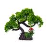AQUA-FIT Green Slanting Bonsai Plastic Plant 11"