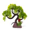 AQuA-FIT Light Green Slanting Bonsai Plastic Plant 11"